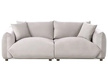 Sofa 3-seter LUVOS Fløyel Gråbrun v:4005153
