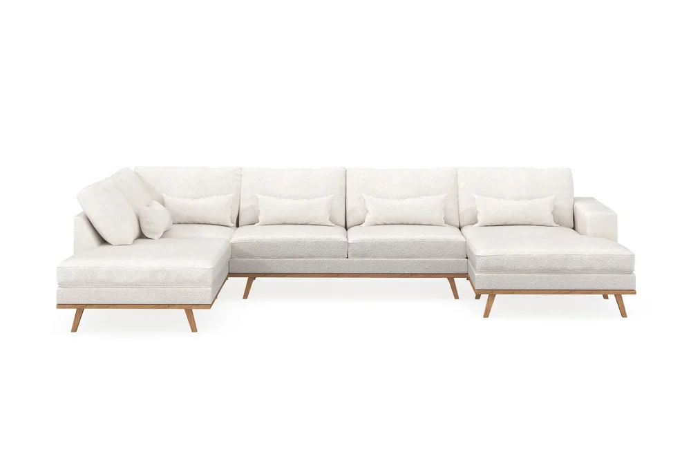 Copenhagen 5-seters Venstrevendt U-formet Sofa med Divan og Sjeselong i Bouclé v:7105155 Copenhagen 5-seters Venstrevendt U-formet Sofa med Divan og Sjeselong i Bouclé v:7105155
