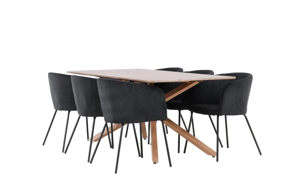 Piazza Spisegruppe 180 cm Rektangulær med 6 Berit stoler v:4631018