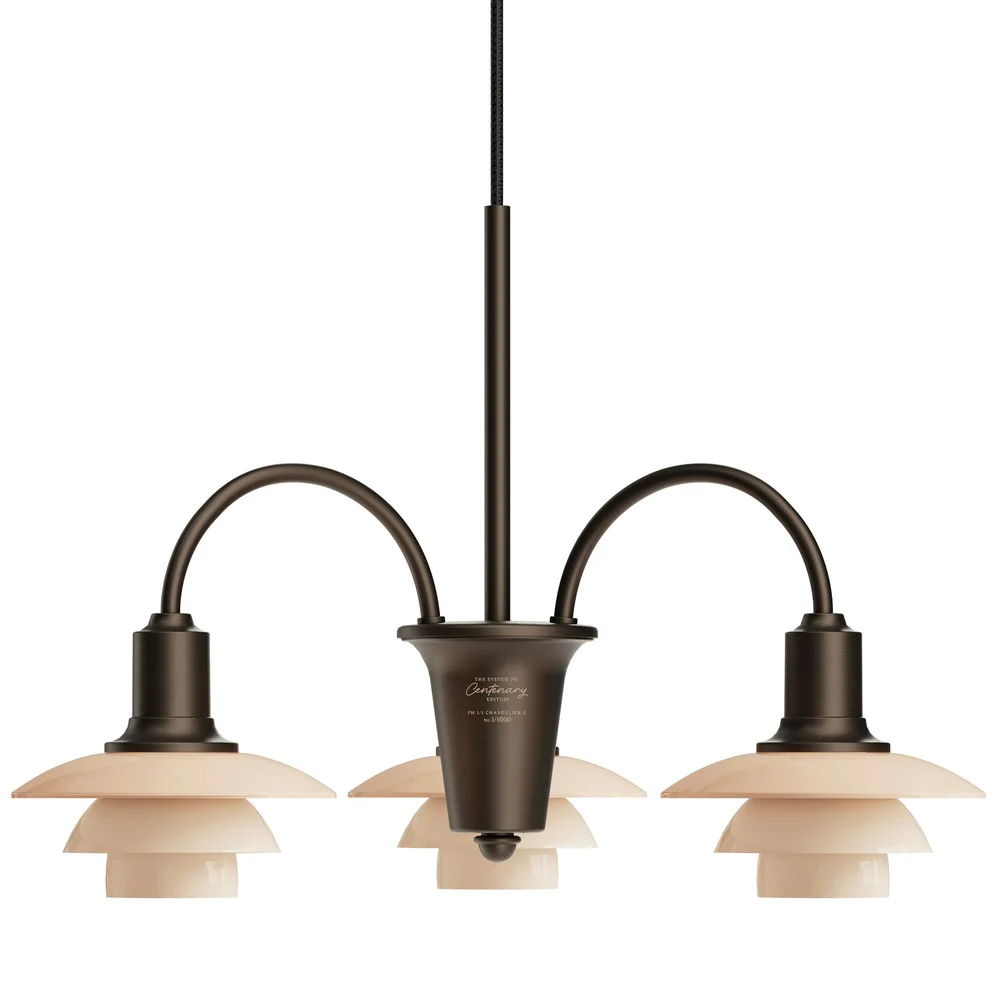 PH 1/1 Lysekrone Med 3 Armer, Centenary Edition, Aged Brass / Dusty Terracotta v:536008 PH 1/1 Lysekrone Med 3 Armer, Centenary Edition, Aged Brass / Dusty Terracotta v:536008