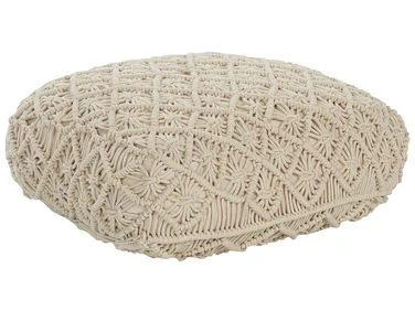 Puff Makramé BERRECHID Bomull Beige v:6753845