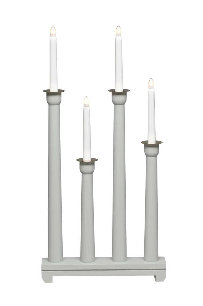 El-lysestake 4 lys tre 59 cm – Grå – Belysning | m v:6156923 El-lysestake 4 lys tre 59 cm – Grå – Belysning | m v:6156923
