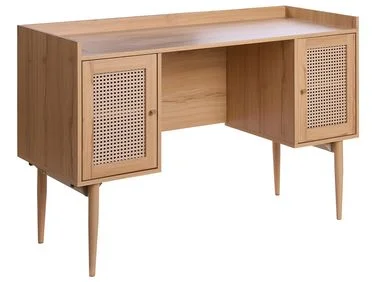 Skrivebord RATANA 130 cm 50 cm Lysebrun v:3020725