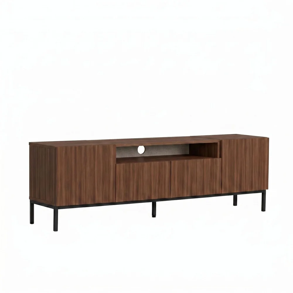 TV-benk Nordure Rivoli (160 x 50 x 35 cm) Milano Valnøtt Svart v:6189089