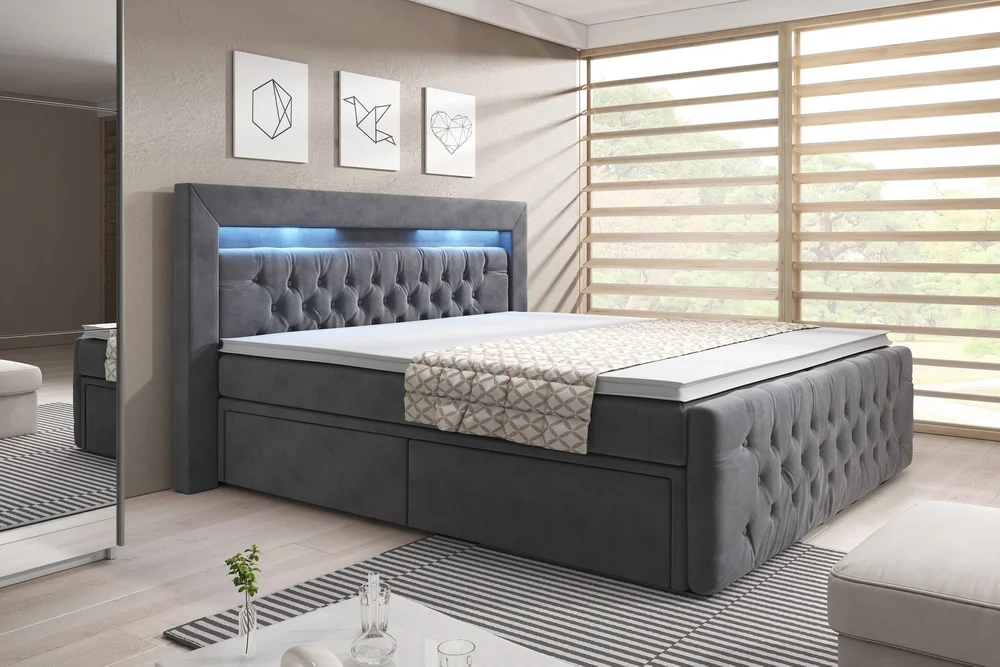 Sengepakke Celio 160x200 med Oppbevaring LED-belysning v:1665232