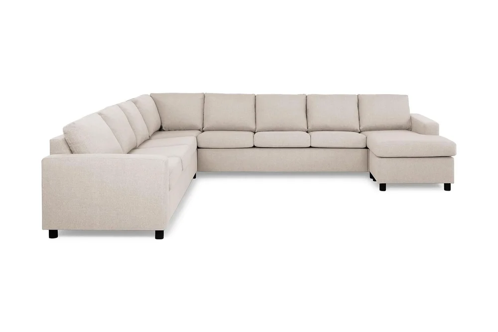 Crazy 7-seters Høyrevendt U-formet XX-Large Hjørnesofa med Divan i Stoff v:2077793