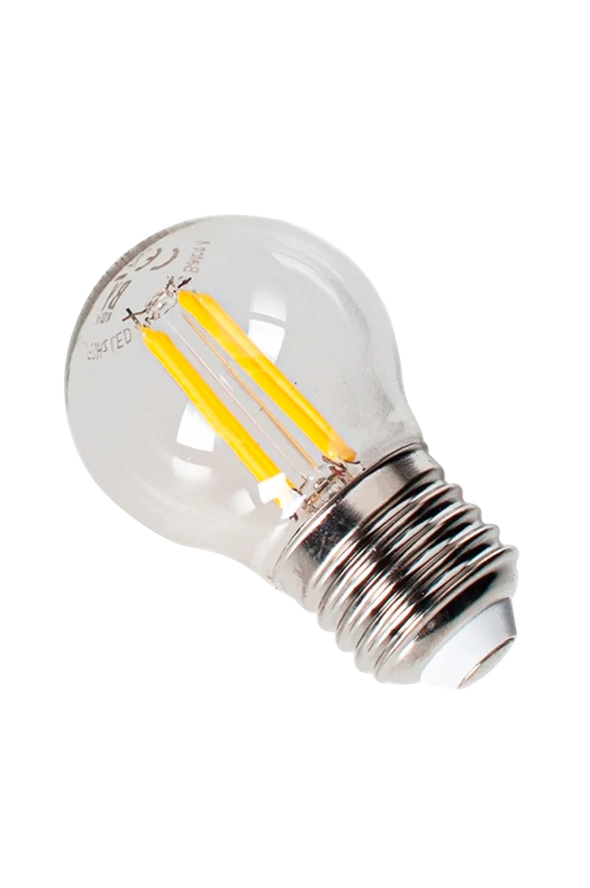Filament dekorpære, LED diameter 45 mm – Hvit – Belysning | m v:2069478 Filament dekorpære, LED diameter 45 mm – Hvit – Belysning | m v:2069478
