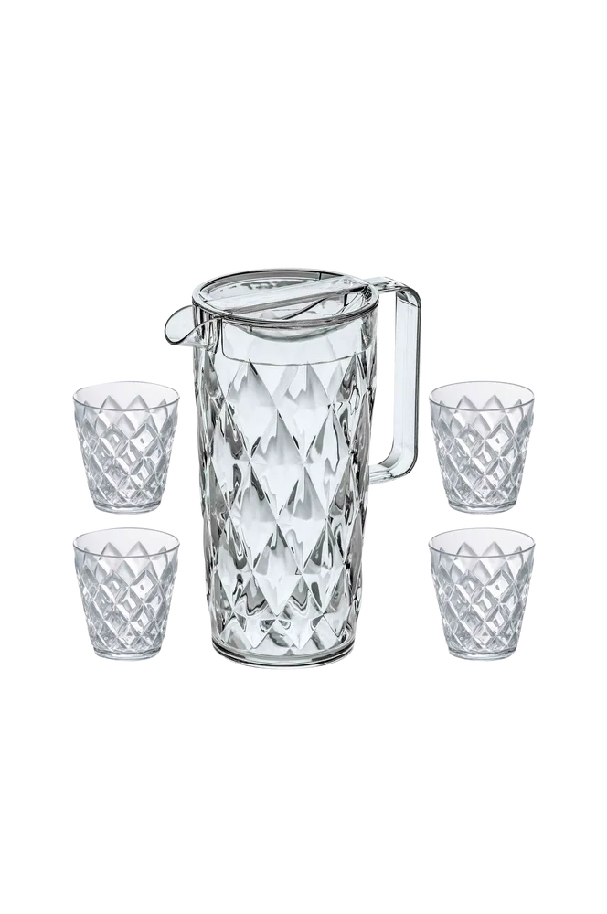Karaffel Sett Inkl 4 Glass CRYSTAL 1,6L – Transparent – Kjøkken & husholdning | m v:3967535