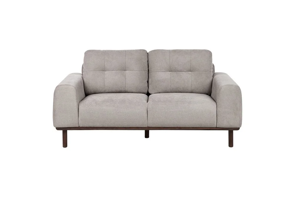 2-sitssoffa Beliani Laurila Beige, mörkt trä Grey||Dark colored wood v:4754961