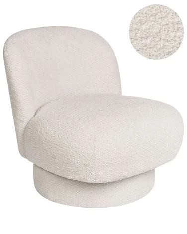 Svingbar lenestol AYLO Bouclé Off white v:4008733