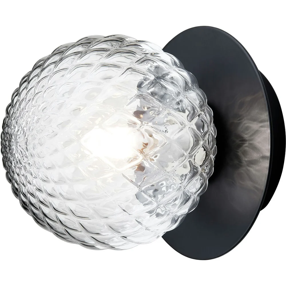 Liila 1 Vegg-/Taklampe 140 mm, Sort / Klar v:1769434