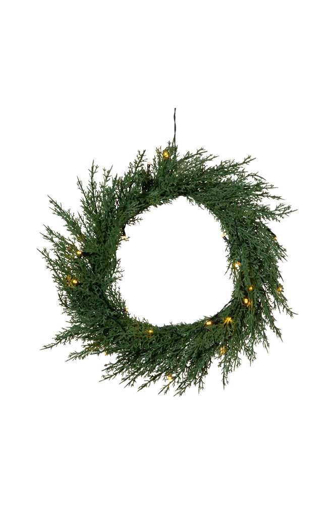Krans Thuja 40 cm – Grønn – Belysning | m v:816770 Krans Thuja 40 cm – Grønn – Belysning | m v:816770