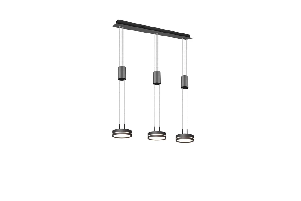 Trio Lighting Franklin LED taklampe 3L antrasitt v:9382297