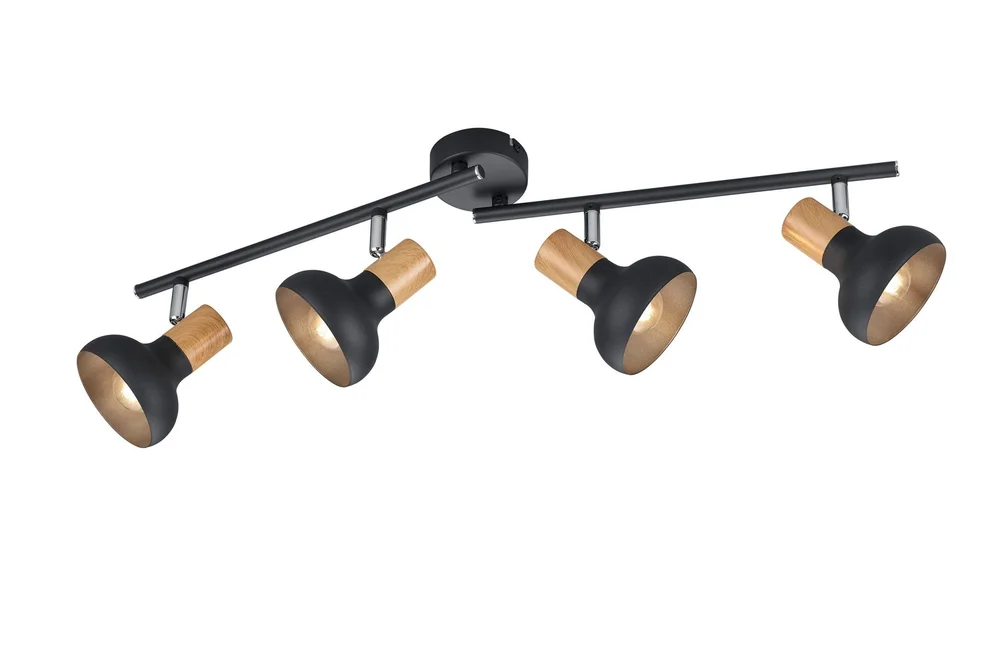 Trio Lighting Latika Spotlight 4L E14 Matt Svart/Tre v:3981976 Trio Lighting Latika Spotlight 4L E14 Matt Svart/Tre v:3981976