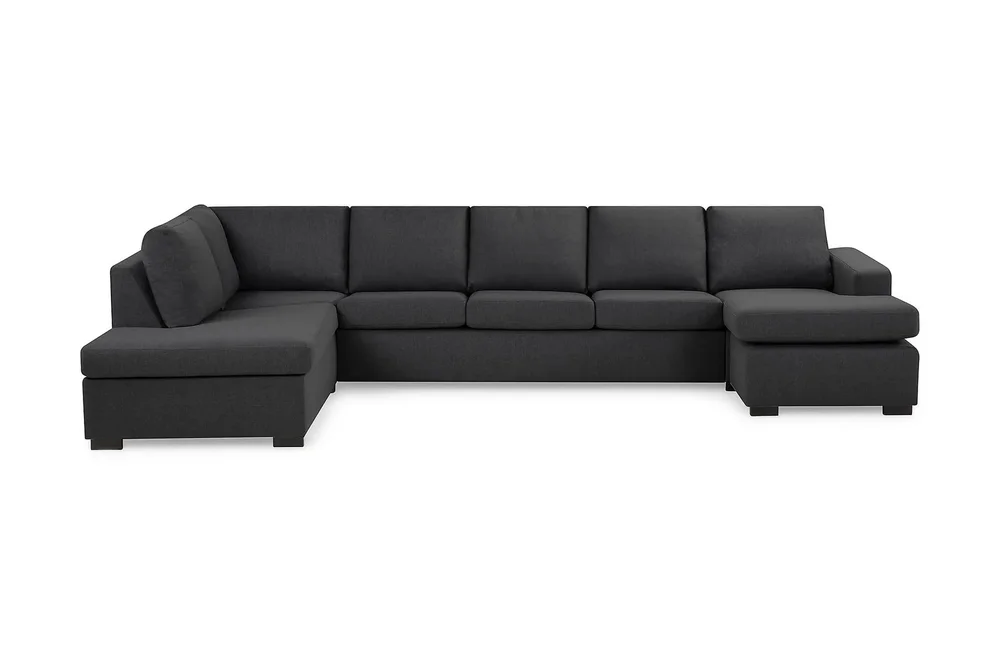 Crazy 5-seters Venstrevendt U-formet X-Large Sofa med Divan og Sjeselong i Stoff v:9704146