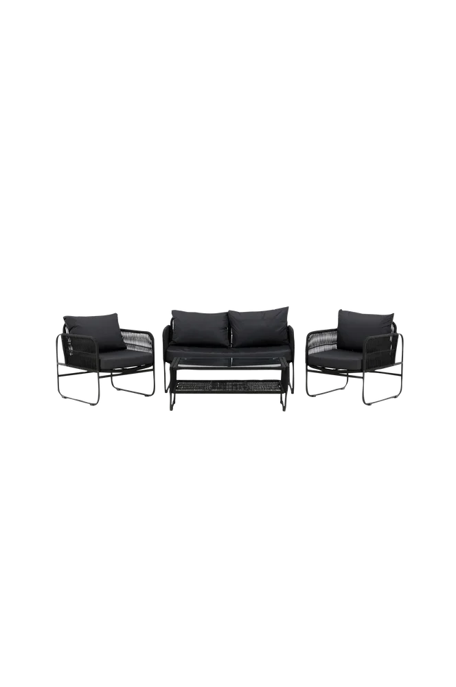 Lounge Set Utah – Svart – Utemøbler & hage | m v:6584513