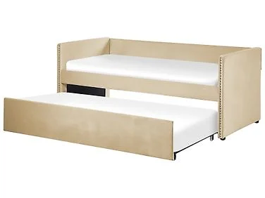 Uttrekksseng Fløyel TROYES 90 x 200 cm Beige v:6403668 Uttrekksseng Fløyel TROYES 90 x 200 cm Beige v:6403668