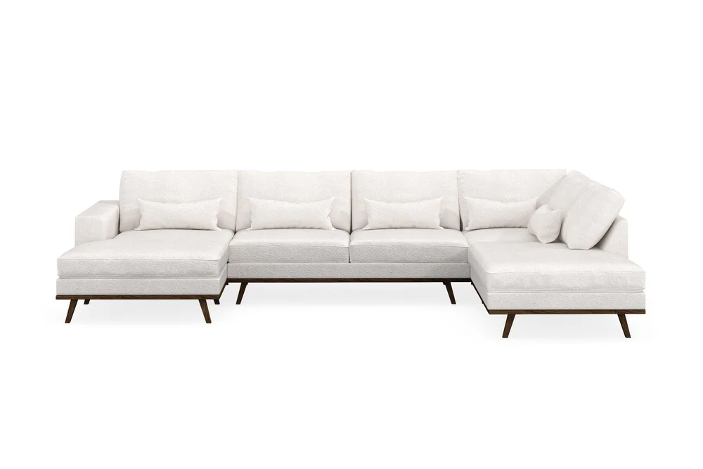 Copenhagen 5-seters Høyrevendt U-formet Sofa med Divan og Sjeselong i Bouclé v:5806113 Copenhagen 5-seters Høyrevendt U-formet Sofa med Divan og Sjeselong i Bouclé v:5806113