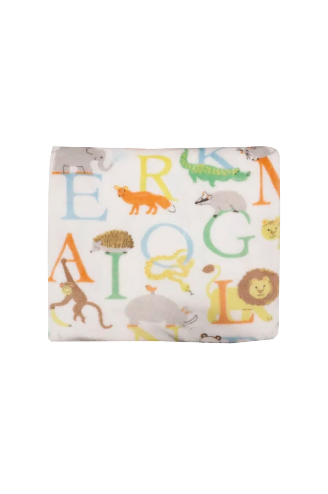 Abc pledd 130×150 – Hvit – Barnerom | m v:4684075