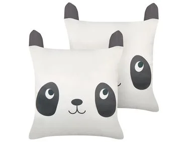 Sett med 2 pynteputer PANDAPAW 45 x 45 cm Bomull Hvit v:2432198 Sett med 2 pynteputer PANDAPAW 45 x 45 cm Bomull Hvit v:2432198