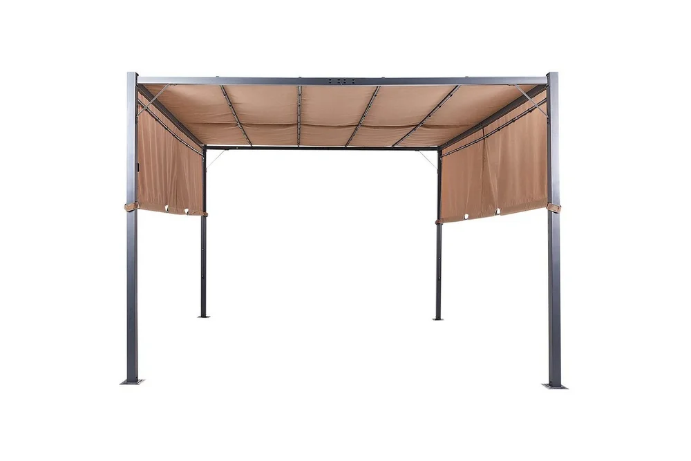 Trädgårdspergola Beliani Parga Beige/svart Brown||Black v:2917070