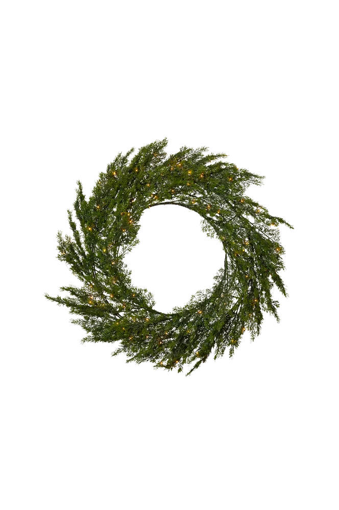 Krans Thuja 80 cm – Grønn – Belysning | m v:136991