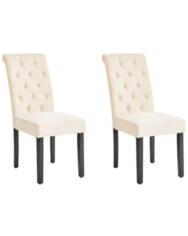 Sett med 2 spisestoler VELVA Lys beige v:7732082