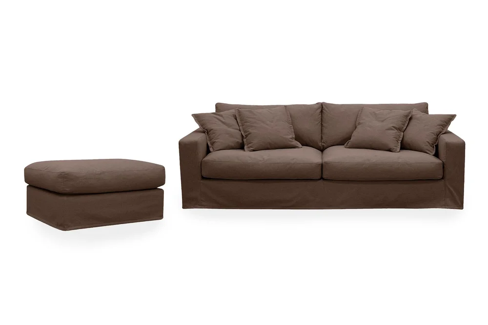Valencia Extra Dyp 3-seters sofa + fotskammel med avtakbart og vaskbart trekk v:5090934 Valencia Extra Dyp 3-seters sofa + fotskammel med avtakbart og vaskbart trekk v:5090934