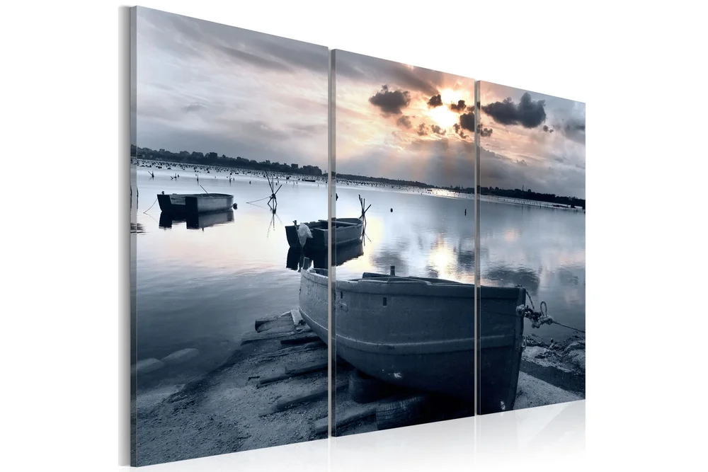 Bilde A Small Boat By A Lake 120×80 v:7365086 Bilde A Small Boat By A Lake 120×80 v:7365086