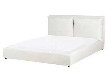 Seng Fløyel BAJONNA 160 x 200 cm Off white v:4680175 Seng Fløyel BAJONNA 160 x 200 cm Off white v:4680175