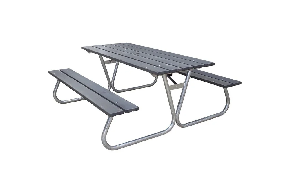 Piknikbord Stabil Metall Uten Ryggstøtte, v:3942489