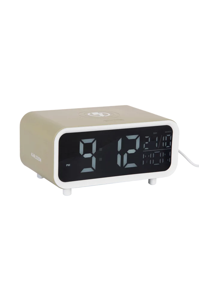 Alarmklokke Chunky LED W. Phone Charger – Grønn – Dekor | m v:7556450