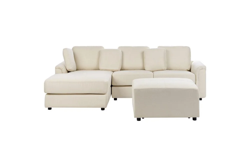 4-sitssoffa Beliani Kohlo Beige/svart, Högervänd Beige||Black Left-faced v:3171543