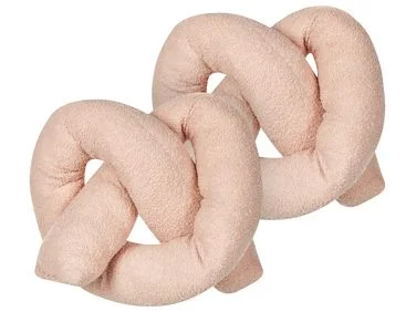Sett med 2 pynteputer GLADIOLUS 172 x 14 cm Bouclé Rosa Ensfarget v:3460972