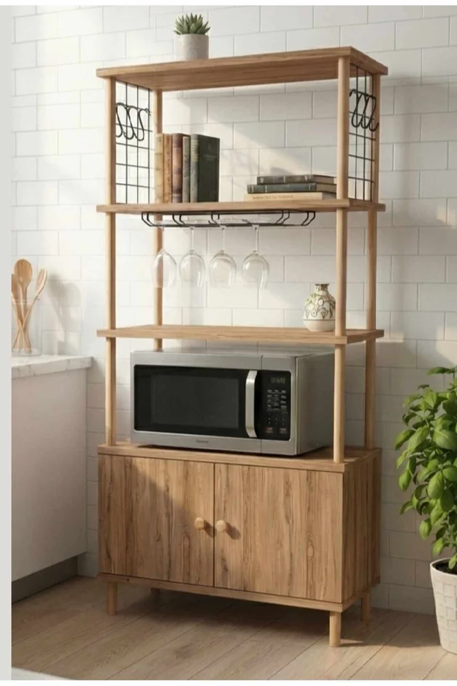 Kjøkkenskap Hanah Home Pika Cabinet (60 x 140 x 30 cm) Furu v:3863385 Kjøkkenskap Hanah Home Pika Cabinet (60 x 140 x 30 cm) Furu v:3863385
