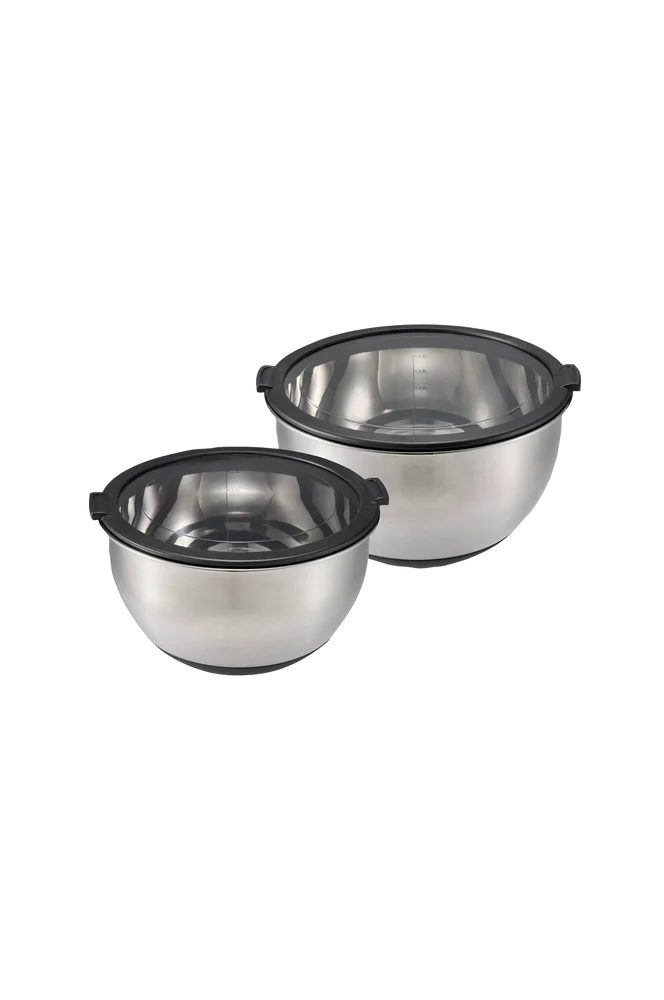 Blandeskål Belki 2 stk 2,5 & 3,5 L rustfritt stål – Sølv – Kjøkken & husholdning | m v:4093203