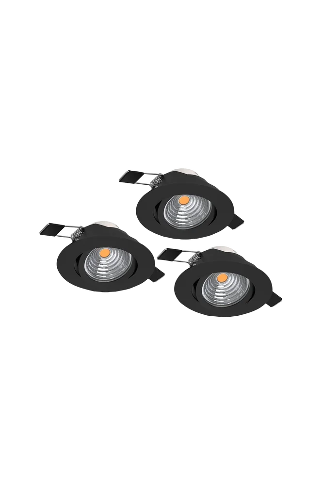Innfelt lys Saliceto 88 Mm 4000K Set Of 3 – Svart – Belysning | m v:4491672