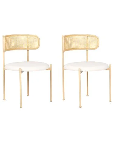 Sett med 2 spisestoler ANDOVER Metall Lys beige v:9673589 Sett med 2 spisestoler ANDOVER Metall Lys beige v:9673589