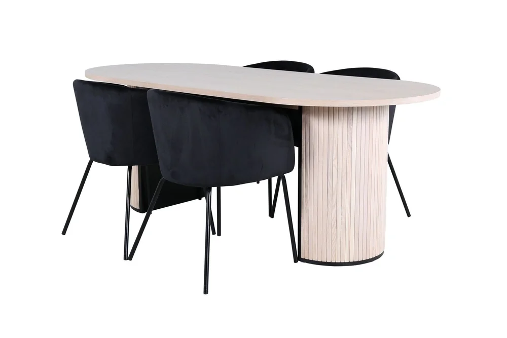 Bianca Matgruppe 200 cm Oval med 4 Berit stoler v:2097231