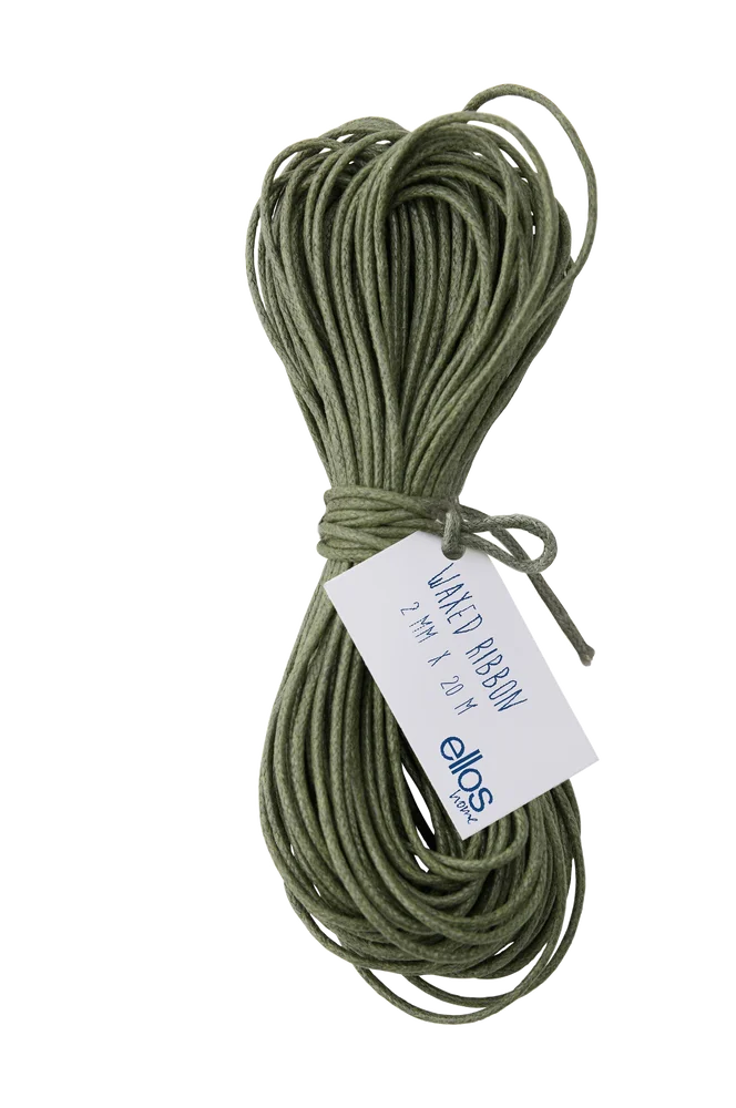 Gavebånd Cotton Waxed 20 meter – Grønn – Dekor | m v:6489366 Gavebånd Cotton Waxed 20 meter – Grønn – Dekor | m v:6489366