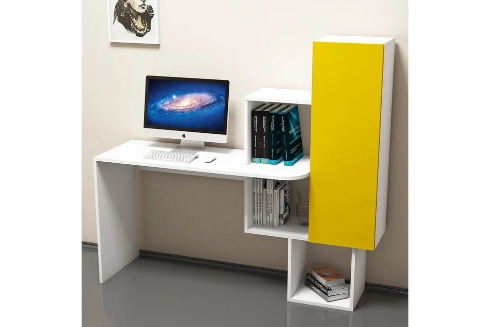 Hovdane Skrivebord 145 cm med Oppbevaringshyller + Skap v:8533523