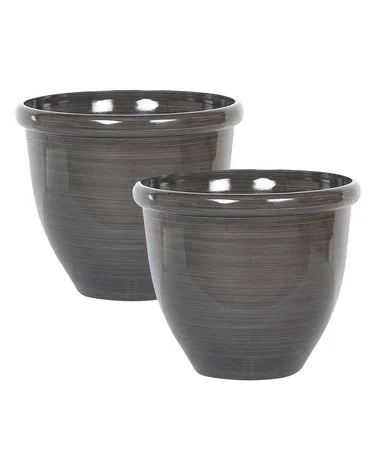 Sett med 2 plantepotter TESALIA 40 cm Brun v:1526803