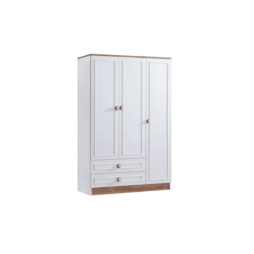 Garderobeskap Homitis Beta 3 (118 x 182 x 50 cm) brun hvit v:2257315