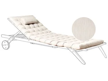 Pute til solseng CESANA PREMIUM 192 x 56 cm Lys beige v:5000747