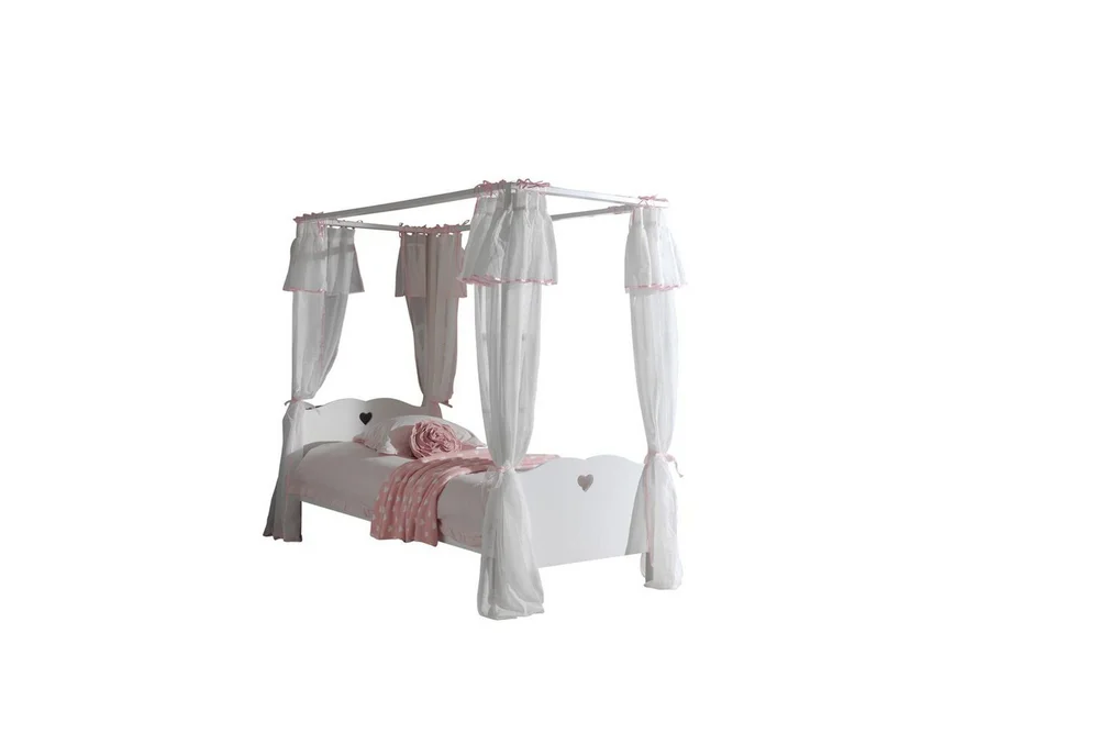 Seng med lamellbunn tekstilsett Amori Hvit v:5306232
