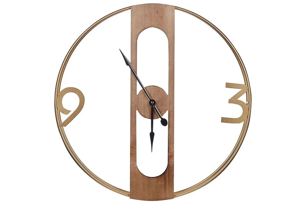 Väggklocka Beliani Mulhouse Light colored wood v:8046125