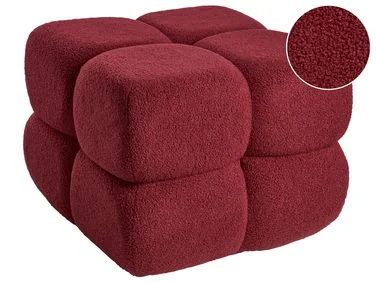Puff CALIENTE Bouclé Mørkerød v:4312669 Puff CALIENTE Bouclé Mørkerød v:4312669
