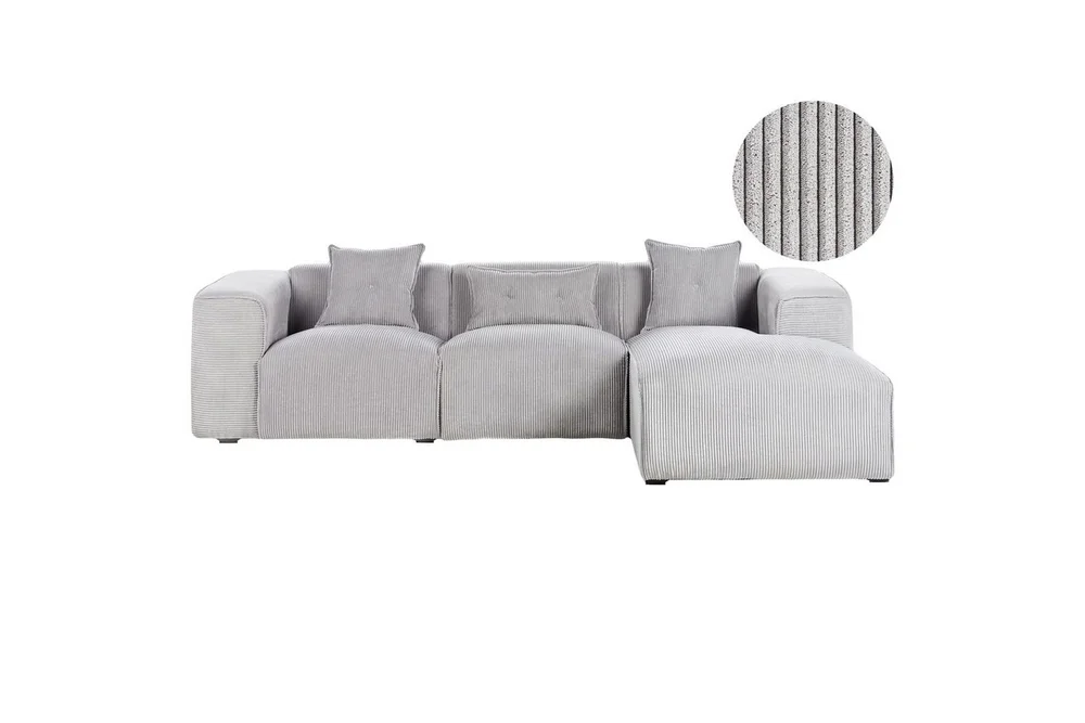 3-sitssoffa Beliani Dolva Grå, svart, Vänstervänd Grey v:8426534 3-sitssoffa Beliani Dolva Grå, svart, Vänstervänd Grey v:8426534