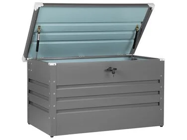 Oppbevaringsboks CEBROSA 132 cm 62 cm Metall Grå v:8517893 Oppbevaringsboks CEBROSA 132 cm 62 cm Metall Grå v:8517893