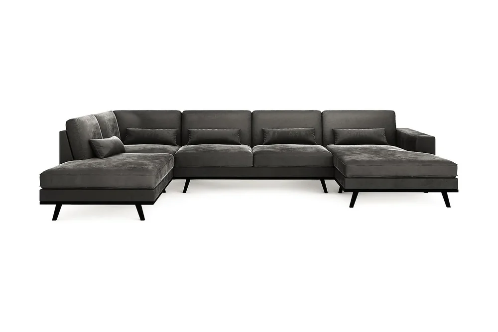 Copenhagen 5-seters Venstrevendt U-formet Sofa med Divan og Sjeselong i Fløyel v:2317451 Copenhagen 5-seters Venstrevendt U-formet Sofa med Divan og Sjeselong i Fløyel v:2317451